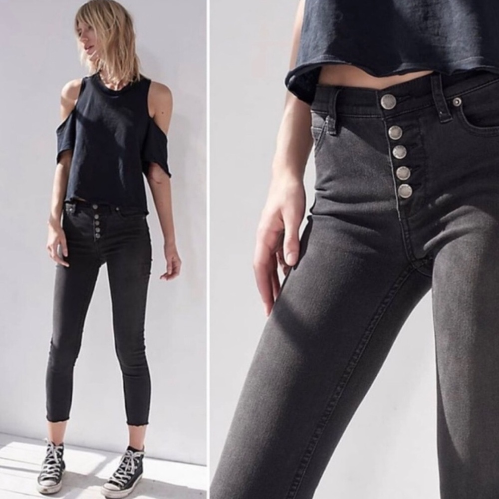 Free People Reagan High Rise Skinny Raw Hem Jean